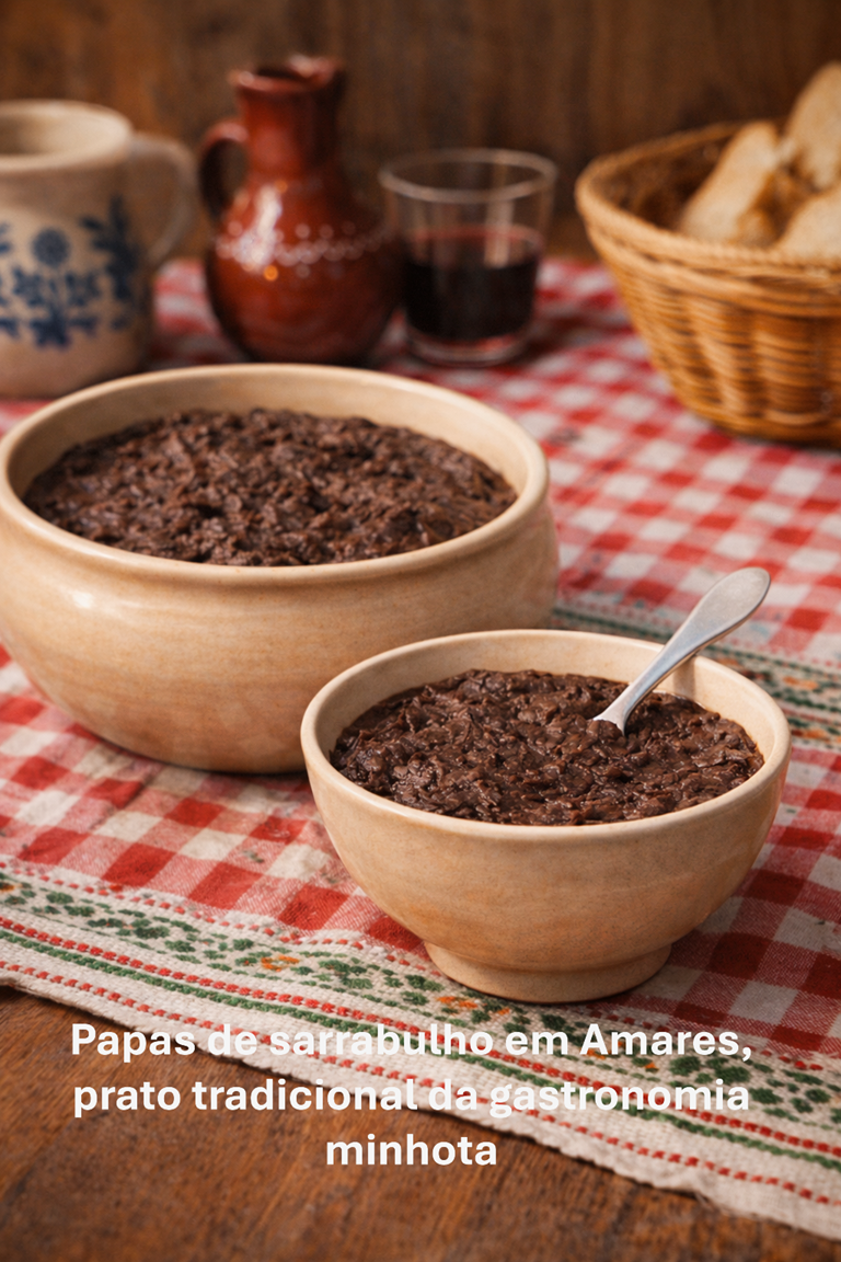 Papas de sarrabulho em Amares, prato tradicional da gastronomia minhota